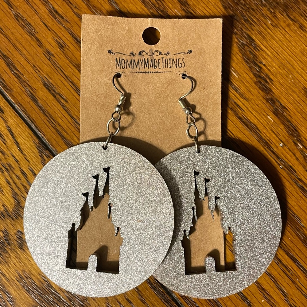 Cinderella’s Castle Silver Earrings